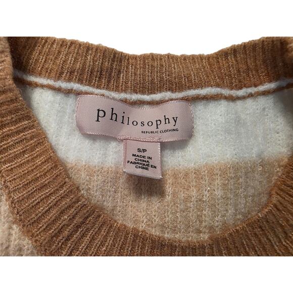 Philosophy Striped Puff Sleeve Sweater Small Petite Closet Clean Out - Picture 2 of 3